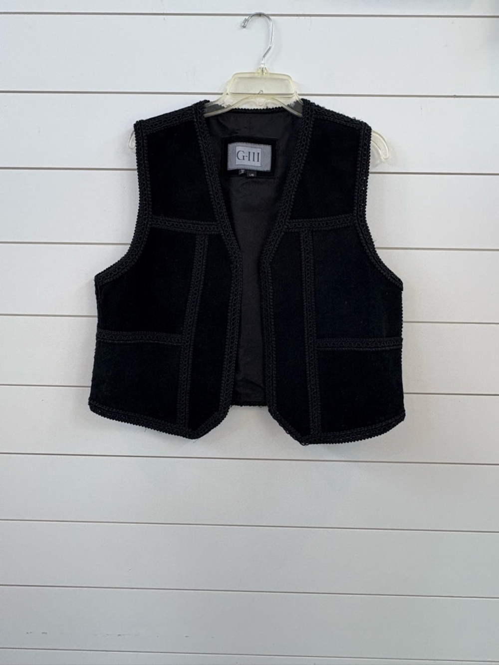 Vintage G-III Black Women’s Leather Trimmed Vest